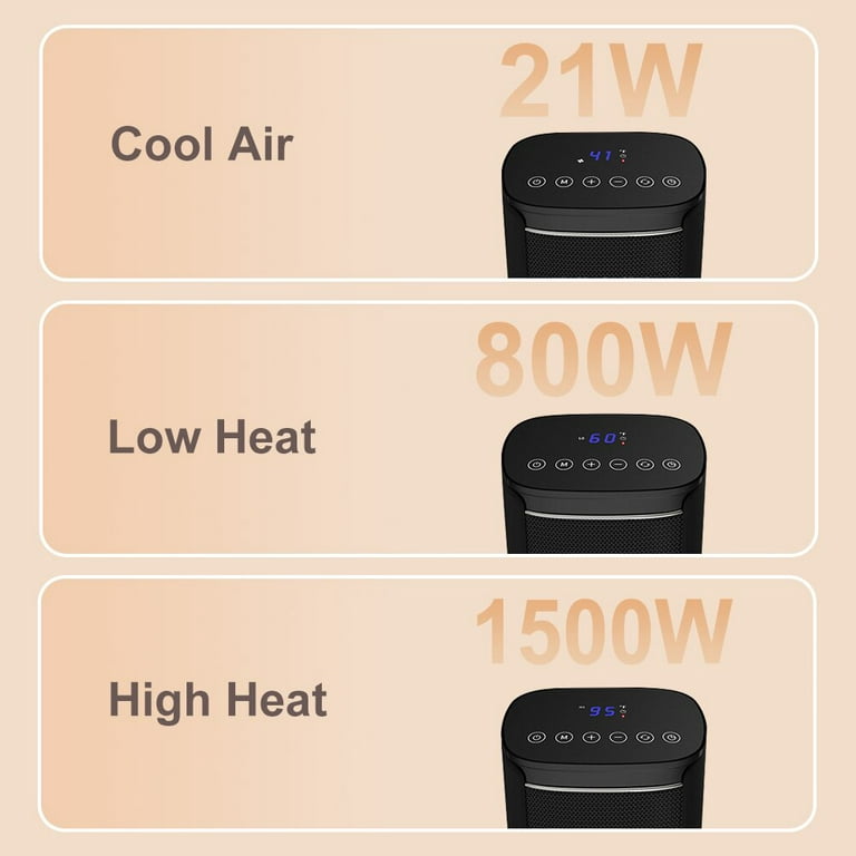China Space Heaters For Indoor Use Portable Heater With 70°Oscillation  1500W PTC Ceramic Solar Electric Heater With Digital Thermostat Fast Safety  Heating 12h Timer Quiet Small Heater For Office Home Manufacturers,  Suppliers