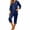 Purple, variant on AKOEE Satin Capri Pajamas for Women 2 Piece Sets Soft 3/4 Sleeve Button Up Shirt Capris Pant Lounge Sleepwear (M, Blue)