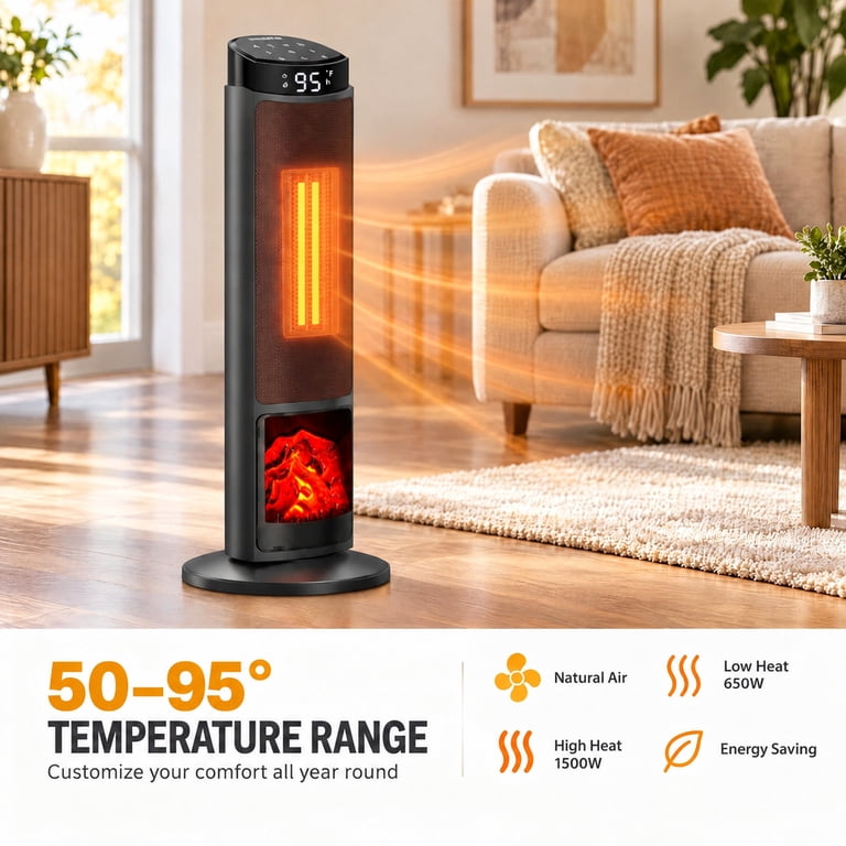 JIOABL Electric Space Heater with Remote and Thermostat photo 2