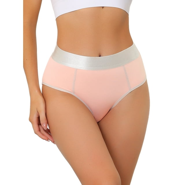 Bragas Allegra K para mujeres (Disponibles en tallas grandes), control de abdomen alto, rosa claro M