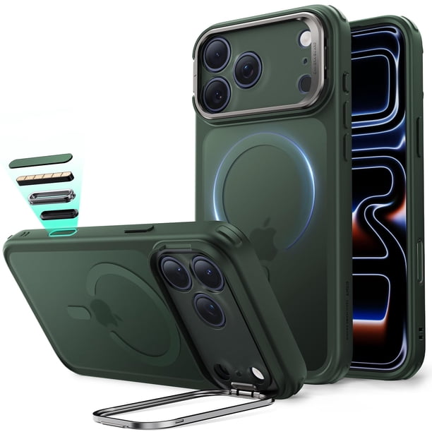 Funda ESR para iPhone 17 Pro Max con soporte, MagSafe, verde