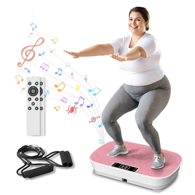 COOLHUT Vibration Plate Exercise Machine , Body Workout Wave Vibration Plate for Weight Loss, Shaping, Toning, Pink