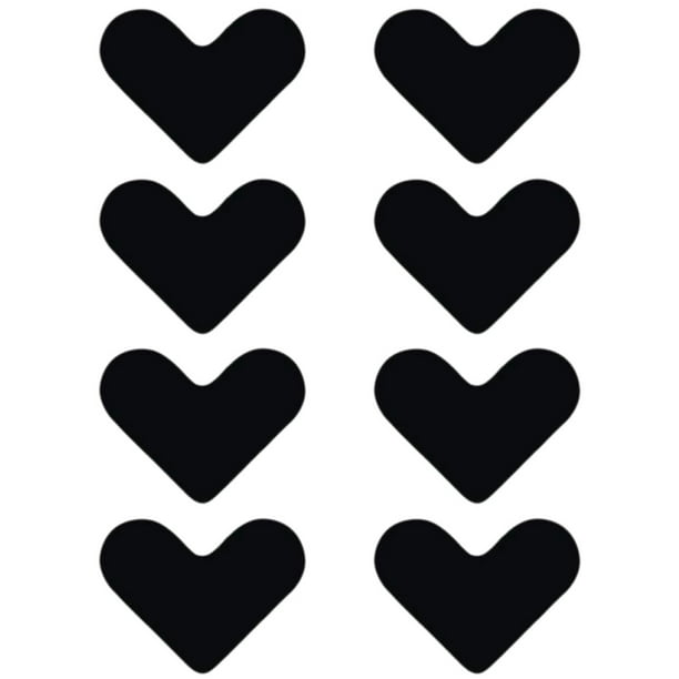 8 pegatinas antideslizantes para alfombras, resistentes a los rizos, con forma de corazón.