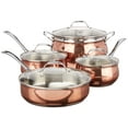 thumbnail image 1 of Oster Carabello 9 pc Copper Colored Stainless Steel Cookware Set Tempered Glass Lids, 1 of 4