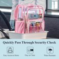thumbnail image 2 of Vafful Clear Backpack for School Stadium Heavy Duty PVC Transparent Extra Large Capacity School Bag Travel Work Unisex 17'' Pink, 2 of 6