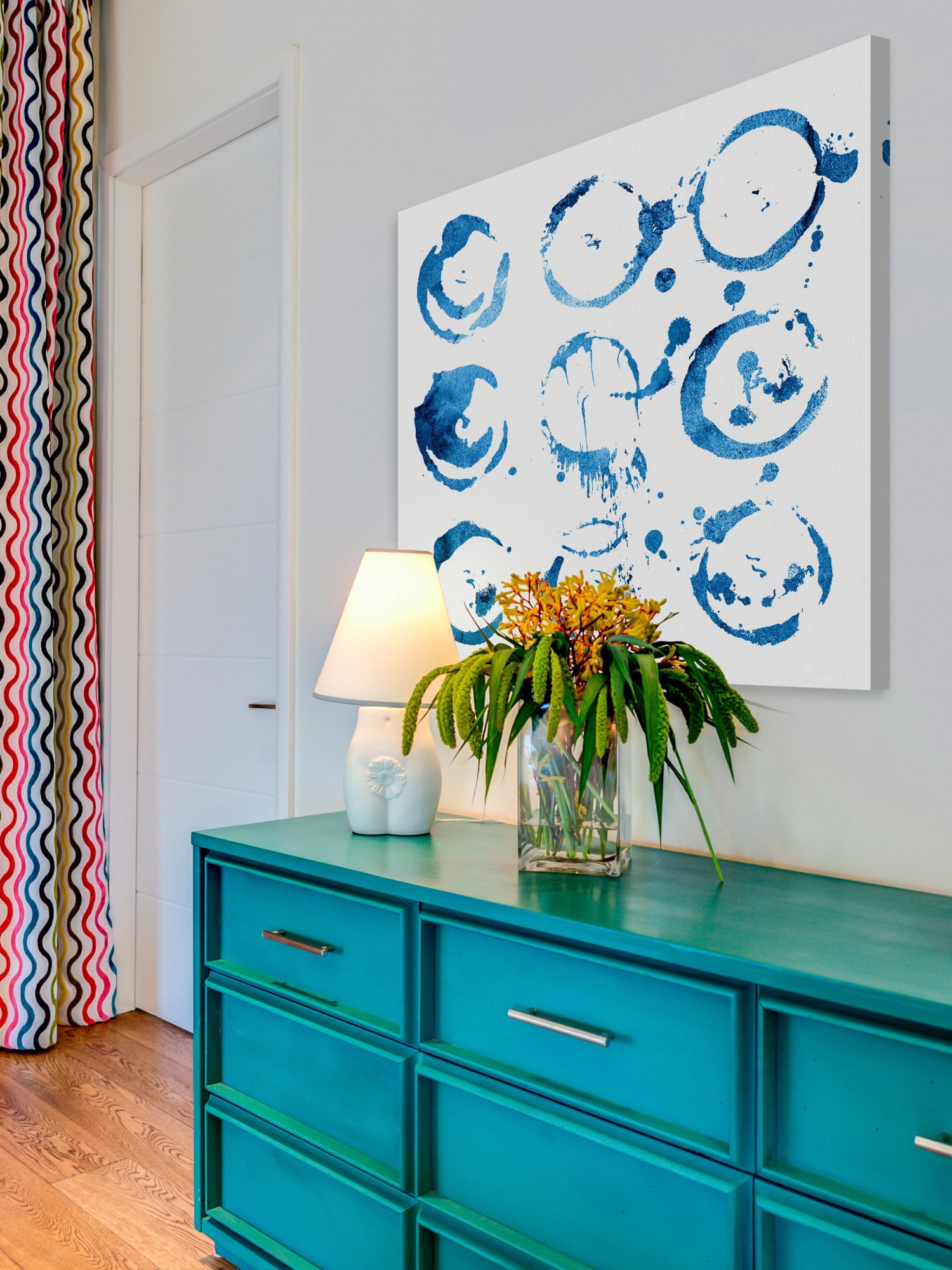 "Splotchy Rings" Painting Print on Wrapped Canvas