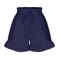 thumbnail image 7 of Spring Saving GaThRRgYP Womens Shorts with Pockets,Women's Summer Casual with Pockets Drawstring Solid Ruffles Short Pants, 7 of 7