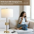 thumbnail image 3 of Rottogoon 25.5" Modern Table Lamp for Living Room Gold Metal Touch Control Bedside Lamps with USB Ports, 3 of 8