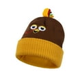 thumbnail image 2 of KANG Winter Knit Hat With Embroidered Turkey Design For Thanksgiving Family Warm Ear Cap, 2 of 4