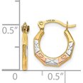 thumbnail image 4 of 14K Yellow Gold & White and Rose Rhodium Hoop Earrings - 12mm, 4 of 6
