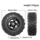 thumbnail image 2 of 4pcs 98mm Metal 1.9Inch Beadlock Wheel Rim Rubber Tire Set for 1/10 RC Crawler Car TRX4 D90 Axial S, 2 of 4