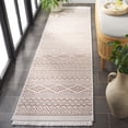 thumbnail image 3 of SAFAVIEH Wicker Juan Geometric Indoor/Outdoor Runner Rug, Orange/Beige, 2'2" x 8', 3 of 7