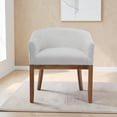 thumbnail image 2 of Hassch Upholstered Dining Chair, Linen Fabric Barrel Chair with Wood Frame, Armchair for Kitchen, Living Room, Beige, 2 of 8