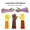 thumbnail image 4 of 1 Pair Reusable Gardening Gloves Stab resistant Faux Leather Proof Pruning Long Glove for Planting, 4 of 8