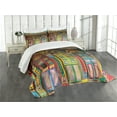 thumbnail image 3 of Ambesonne Colorful Quilted Bedspread Set 3 Pcs, Scenes from Singapore, Queen Size, Multicolor, 3 of 5