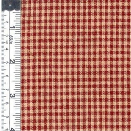 Textile Creations 104 Rustic Woven Fabric, Small Check Wine And Natural, 15 yd.