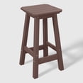 thumbnail image 3 of WestinTrends Malibu 24" HDPE Outdoor Patio Counter High Backless Square Bar Stools Set of Two, Dark Brown, 3 of 8