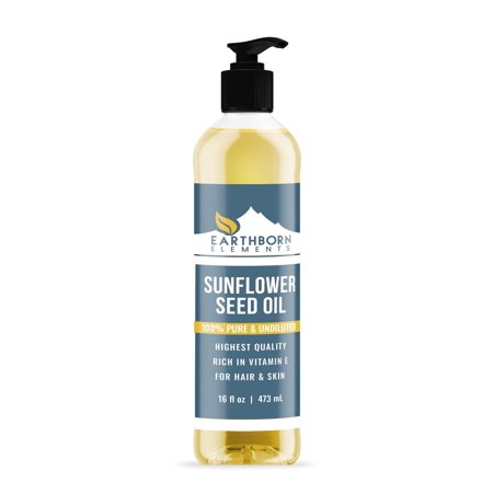 Earthborn Elements Sunflower Seed Oil 16 fl oz Premium Grade & Purity, High in Vitamins, Minerals & Fatty Acids