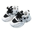 thumbnail image 4 of CAICJ98 Boys Toddler Sneakers Lightweight Mesh Sneakers Kid Lace Up Walking Shoes Casual Running Shoes Girls Black (Toddler/Little Kid),7, 4 of 6