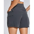 thumbnail image 3 of Women's Cargo Hiking Shorts for Camping Travel Outdoor Athletic with Zipper Pockets Quick Dry Water Resistant Summe Dark Grey L, 3 of 7