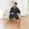 thumbnail image 6 of U2SKIIN Mens Terry Cloth Robe, 100% Cotton Soft Spa Bathrobes for Men(Dark Grey Mel, S/M), 6 of 7