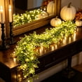 thumbnail image 4 of Green Twig Lighted Garland 70.87 Inches Warm White String Lights Farmhouse Porch Gazebo Decor for Halloween Fall Harvest Spooky Holiday Party Decorations, 4 of 8