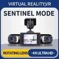 thumbnail image 4 of Wireless Dashcam Front and Rear Camera System, USB Rechargeable 360 1080P Dash Cam No Wires, 4 Channel Full Coverage App Control Dash Cam with Adjustable Lenses and Night Vision, 4 of 10