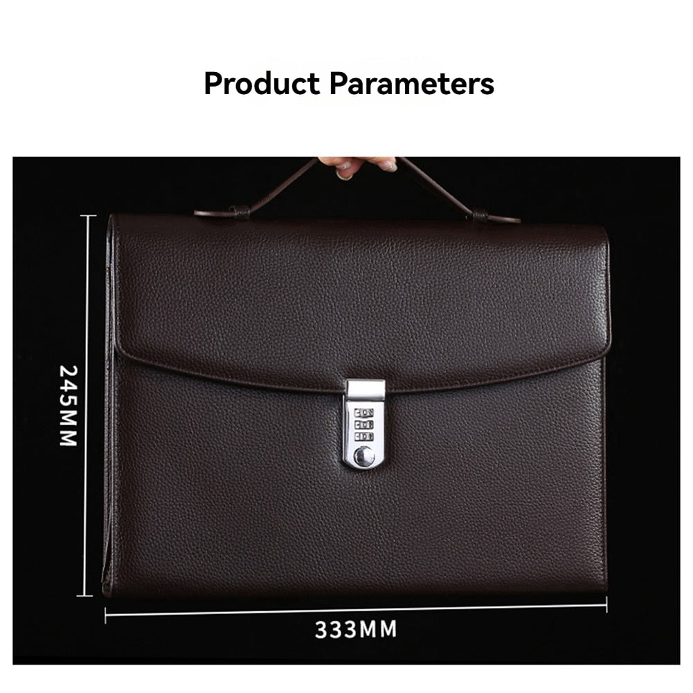 Office Business Briefcase with Combination Lock High Capacity Document Handbag for Business Office Meeting Black