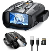 Night Vision Goggles, 4K 2624FT-10X Digital Zoom-5000mAh, 3'' Screen Infrared Binoculars with Compass Flashlight 32GB TF Card for Photos Videos, for Adults Outdoor Camping,Wildlife Observation
