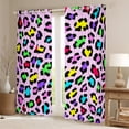 thumbnail image 2 of YST Girls Rainbow Cheetah Print Curtains & Drapes Colorful Leopard Print Blackout Curtains, Woodland Jungle Curtains Cheetah Black Out Curtains, Wild Safari Animal Window Drapes, 2 of 6