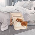 thumbnail image 2 of 4 Steps Folding Dog Stairs Plastic Pet Stairs, Portable Pet Dog Steps Ramp Ladder with Non-Slip Pad and Safe Side Rail, 2 of 7