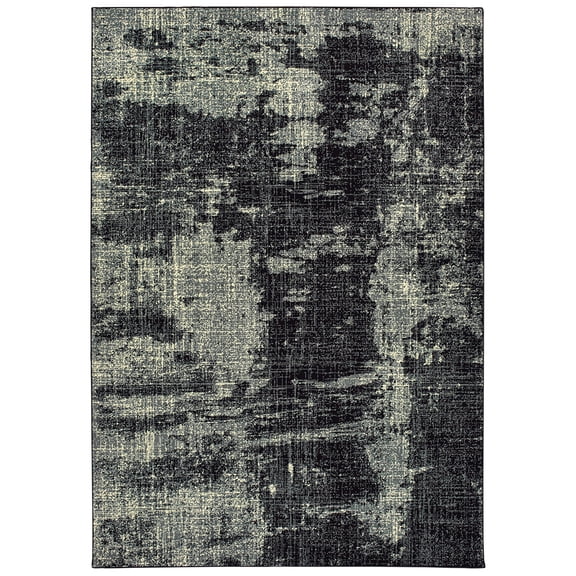 Sphinx Luna Area Rug 1805K Black Faded Worn 3' 10" x  5' 5" Rectangle
