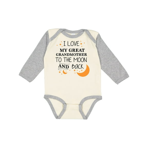 Inktastic I Love My Great Grandmother to the Moon and Back Boys or Girls Long Sleeve Baby Bodysuit