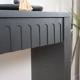 thumbnail image 3 of Hassch Modern 59.2" Console Table with Carved Drawer Fronts, Engineered Wood Hallway, Sofa, or Accent Table, Narrow Design for Small Spaces, Black/Natural, 3 of 7