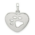 thumbnail image 1 of FB Jewels Sterling Silver Polished Heart with Paw Print Pendant, 1 of 4