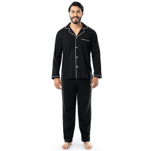 Set de pijama Fruit of the Loom para hombre, tejido de punto negro