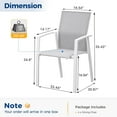 thumbnail image 2 of CozyHom Outdoor Patio Aluminum Dining Chairs Set of 4 Furniture, Outside Stackable Furniture for Lawn, Balcony, Quick-Drying Textilene Fabric, White, 2 of 7