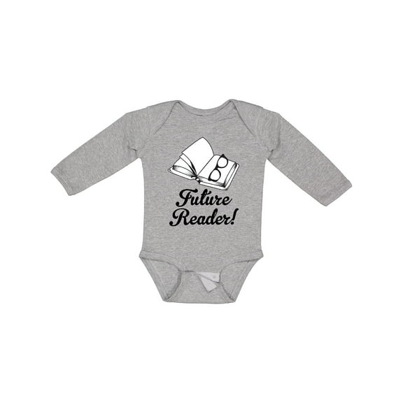 Inktastic Future Reader Book Boys or Girls Long Sleeve Baby Bodysuit