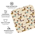 thumbnail image 3 of Honeii Dachshund Dog print Leather Coaster Set of 4, ideal for safeguarding your furniture from drinks spills and effortless cleanup-Square, 3 of 6