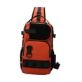 thumbnail image 2 of Bolsa de pesca tipo bandolera para exteriores con bolsillos frontales y superiores con cremallera Naranja, 2 of 9