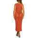 thumbnail image 3 of Cubiertas de ganchillo para mujeres, vestido de playa con escote, traje de baño, XS, naranja, 3 of 6