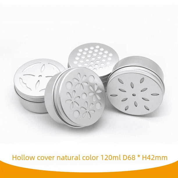 Caja de aluminio hueca con rosca de 120 ml, frasco para velas de aromaterapia con cuentas de incienso, caja de embalaje para desodorante y crema purificadora de aire