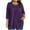Purple, variant on Plus Size Pajamas Tops for Women 3/4 Length Sleeve Shirts Crewneck Pleated Base Layer Loose Fitted Tunic Tops