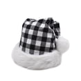 thumbnail image 6 of Douhoow Christmas Hats for Adult Classic Plush Trim Plaid Santa Claus Hats Party Santa Cap, 6 of 6