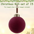 thumbnail image 3 of BlinkLLX 15 Pcs Velvet Christmas Balls Bulk Flocked Christmas Tree Ball Ornaments Plastic Xmas Decorative Hanging Ornaments(Wine Red,3.15 Inch), 3 of 12