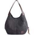 thumbnail image 1 of Bolso de mano Bolso de lona Bolso de hombro Bolso de compras casual Bolso cruzado de trabajo diario Gris, 1 of 4