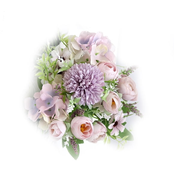 Bola de flores falsas Nikou de seda color morado