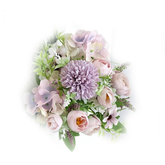 Bola de flores falsas Nikou de seda color morado