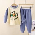 thumbnail image 2 of TOWED22 2pcs Toddler Baby Girl Boy Fall Winter Clothes Long Sleeve Hooded Sweatshirt Tops Casual Pants Set Print Outfits Clothing(Blue,5-6 Y), 2 of 4