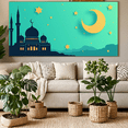 thumbnail image 6 of Mosque Silhouette under Crescent Moon Ramadan Decor Backdrop Abstract Party Supplies Celebration Eid Background Banner Wedding Stage, 6 of 8